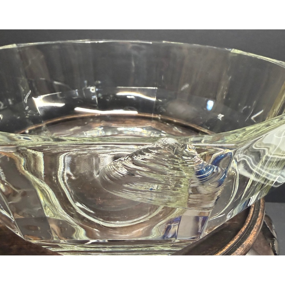 Vintage Italian Faceted Centerpiece Crystal Bowl 9" wide x 4' tall - 3lbs - Picture 10 of 11